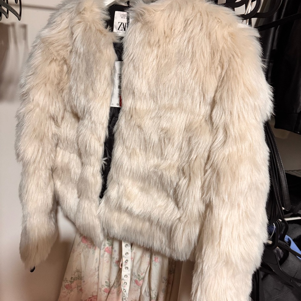 NWT ZARA limited edition faux fur jacket